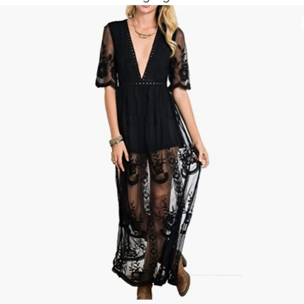 Wishlist Black Lace Romper/ dress Size M